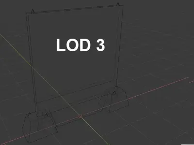 Old Concrete Fence Free low-poly 3D model