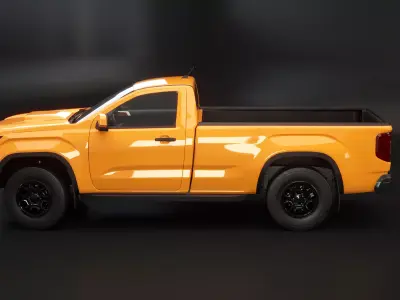 Generic Modern Pickup Truck Short Cab Low-poly 3D model