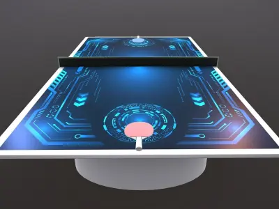 Futuristic Ping Pong Table Low-poly 3D model