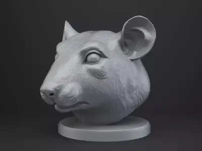 Rat Bust - Animal Figurine 3D print model