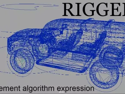 3D Rigged car Low-poly 3D model