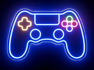 Gamepad Neon Sign 3D model