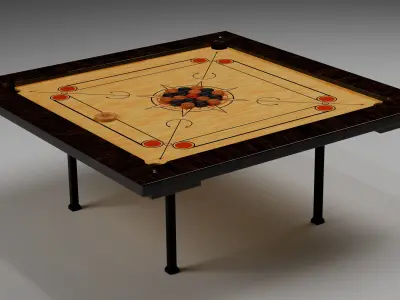 Carrom Board Low-poly 3D model