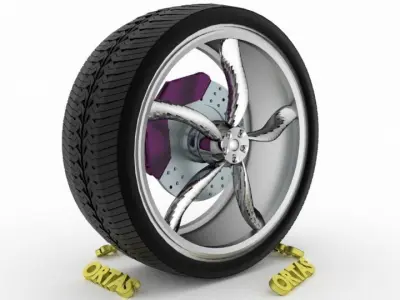 ORTAS CAR WHEEL RIM 133-134 GAME READY WHEEL 3D Model Pack