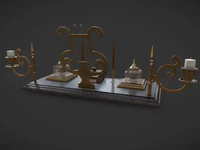 Writing Set old style light switch Low-poly 3D model