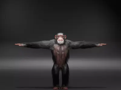 chimpanzee Low-poly 3D model
