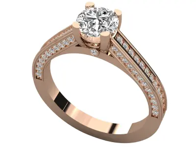 Modern Luxury Pave Engagement Ring Jewelry 3D print model