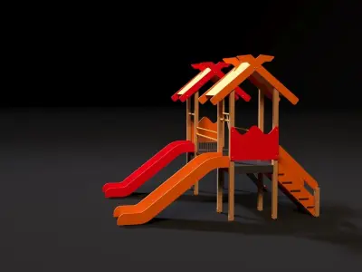Childrens game complex hills 3D model