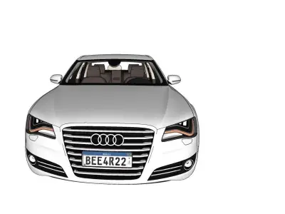 Audi A8 D4 car for games Low-poly 3D model