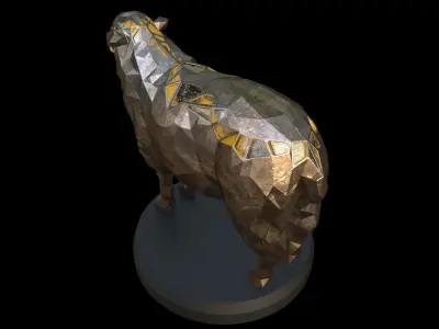 Steampunk Sheep Low-poly 3D model