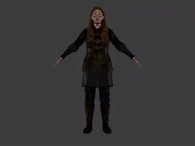 Medieval Warrior Woman Free low-poly 3D model