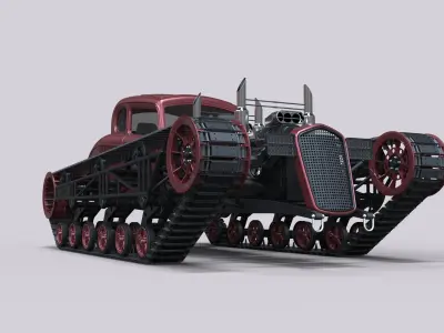 Tracked Hot rod 3D model