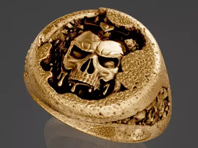 Skull Luxury Stone Rock Printable Jewel Pendant 3D print model