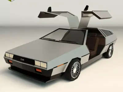 Low Poly Sports Car 04 Low-poly 3D model