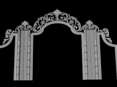 carved mirror 3D model 2