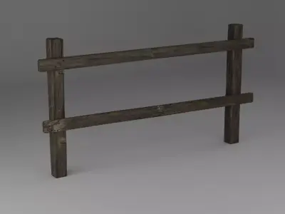 Wooden Fence Free low-poly 3D model
