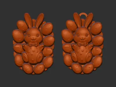 Easter rabbit eggs decor  3D print model