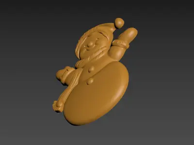 Snowman Relief 3D print model