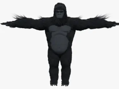 King Kong with Fur 3D model