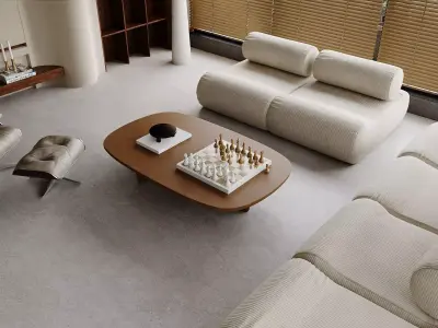 Modern Minimal Lounge 3D model