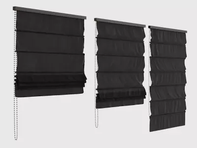 Fabric blinds Collection Low-poly 3D model