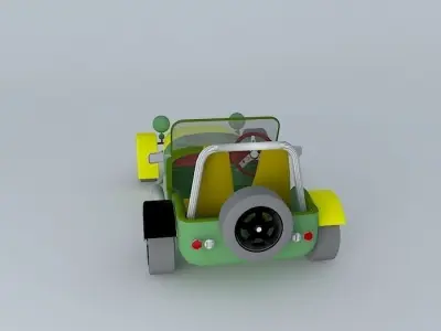 Antique colorful car Free 3D model