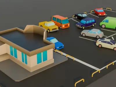 Low poly cars kit Low-poly 3D model