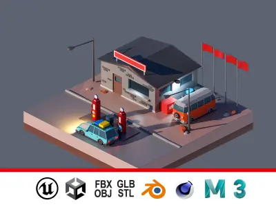 land 22A Low-poly 3D model