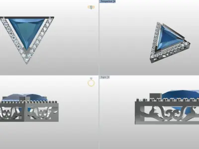 Pendant in shape of triangle with a tri Free 3D print model