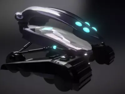 SpaceCar futuristic robot with lights Free 3D model