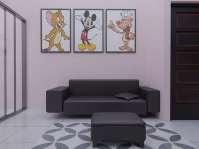 Interior Design ID01 Low-poly 3D model