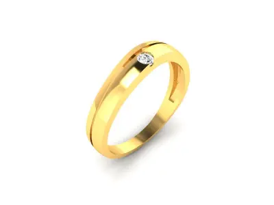 Band 3dm Render Details gold ring with diamond 3D print model