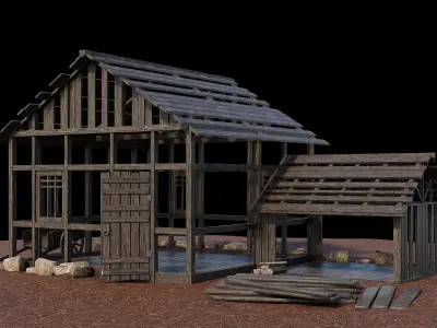 Medieval Village Asset 21- 4K Textures Game Ready Low-poly 3D model