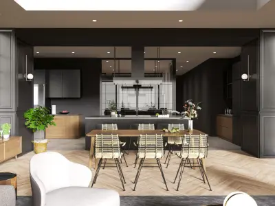 Apartment Interior Scene 02 3D Model 3D model