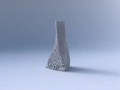 Vase twist tilted triangle with lattice tiles  3D print model