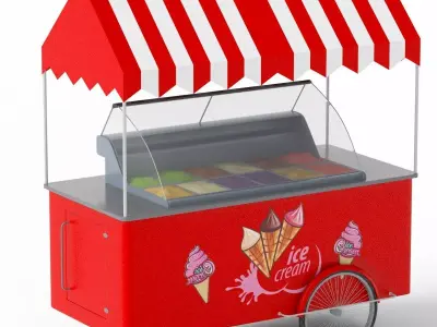 Ice Cream Cart red 3D model