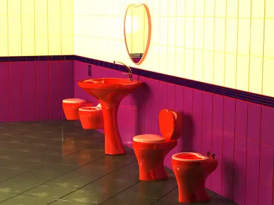 Bathroom heart full set 3D Model Collection