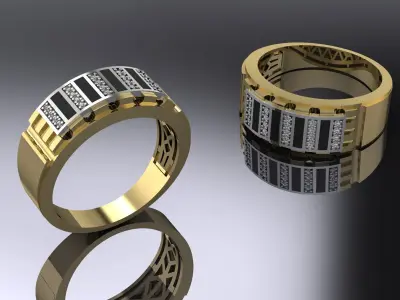 Jewelry Mens Ring Gold 3D print model