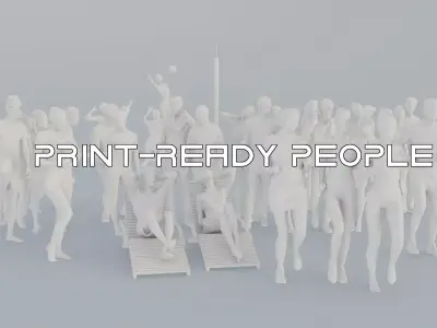 02 LP THIRTIES Beach Sport Casual CROWDS MAN SITTING WOMAN 3D print model