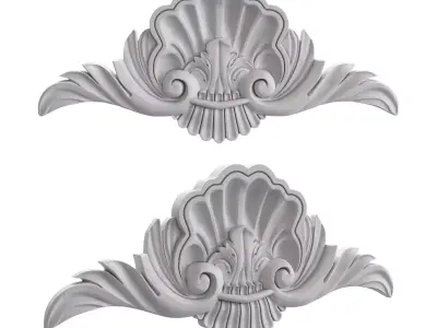 Carved Plaster Molding Decoration 3D model
