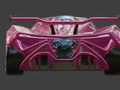 Futuristic Hyper Race Car Low-poly 3D model