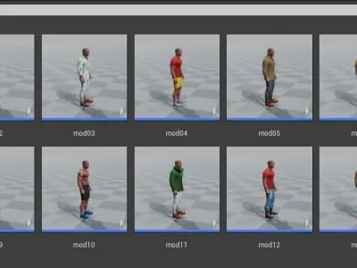 UE4 Advanced Modular Character Male Integrated to ALS system Free low-poly 3D model