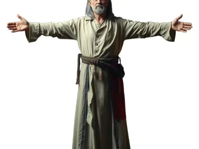 Sage Garb Elderly model pack Low-poly 3D model