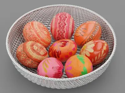 Easter egg collection Low-poly 3D model