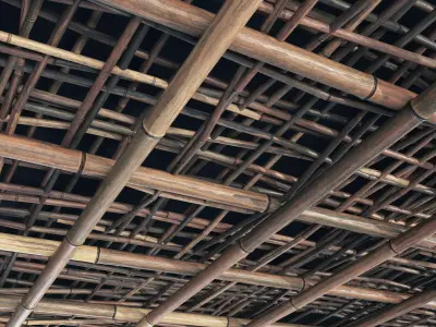 Ceiling bamboo branch cage decor  n1 3D model