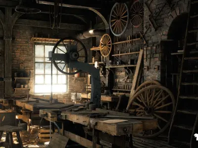 Carpenters Workshop Low-poly 3D model