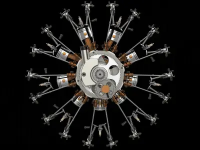 Karl-Erik Olsryd 9-Cylinder Radial Wright J-5 Whirlwind Free 3D model