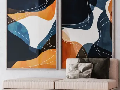 Set of large wall paintings  538 3D model
