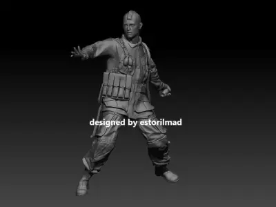WW2 AMERICAN PARATROOPER SOLDIER PATHFINDER D-DAY v1 3D print model