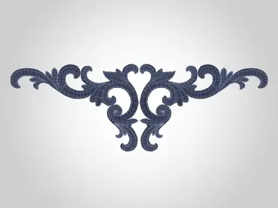 fretwork ornate applique design 3D model